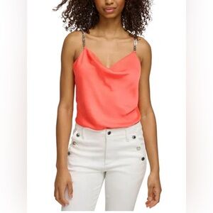 Woman’s Karl Lagerfeld Vibrant Red cowl neck Top. Size M
